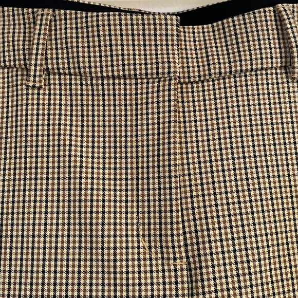 Denver Hayes Brown Black Cream Houndstooth Print Trouser Pants Women Size 10x27 - Picture 3 of 12